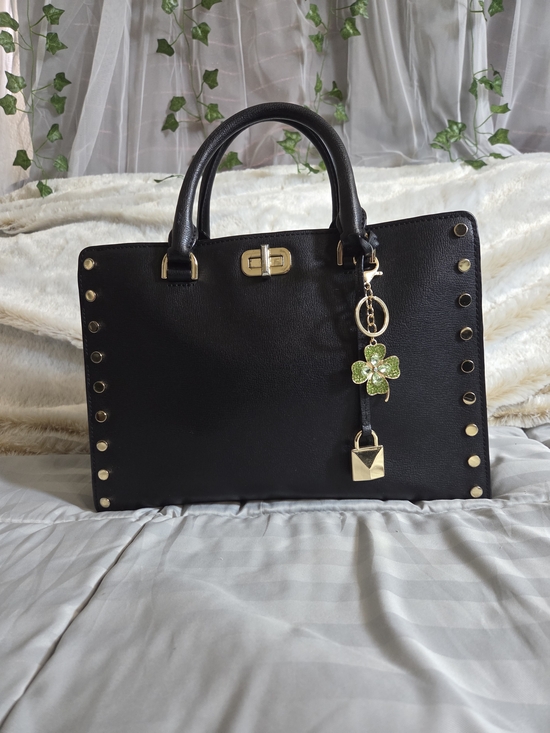 Michael Kors Handbags - Michael Kors Sylvie Large Studded Leather Satchel